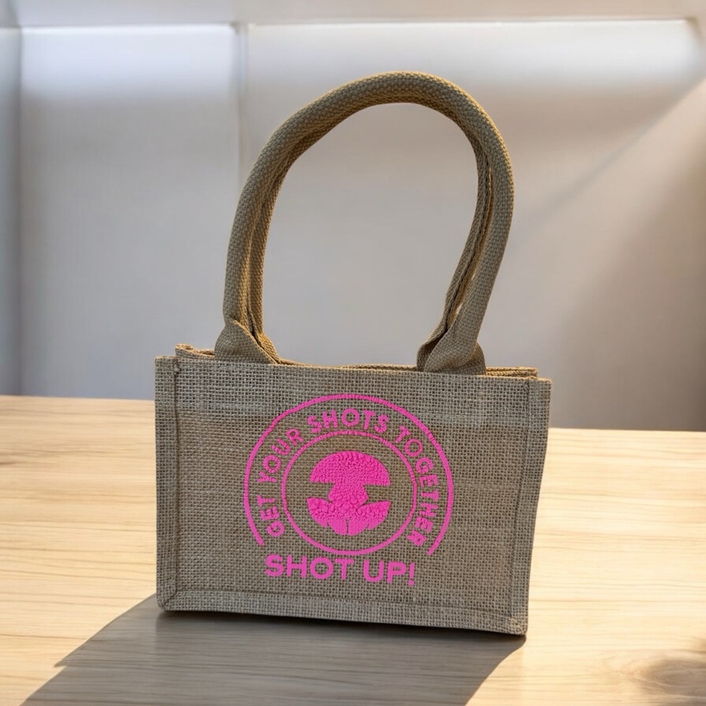 NWT Mini Tote Bag with Pink Logo Shot up!